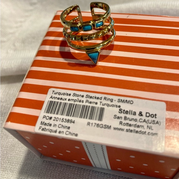 Stella & Dot Turquoise Stacked Ring - Picture 6 of 6
